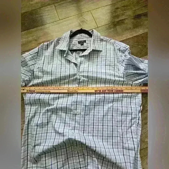 BANANA REPUBLIC mens dress shirt, blue and white, size xxl 18-18  1/2, slim fit - Picture 7 of 7